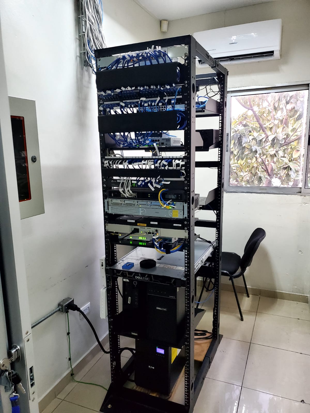 Vista general del rack reorganizado